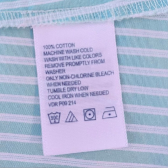 Nautica Pastel Pinstripe Button Up Wrinkle Resistant Sleeveless Blouse Size S - Picture 6 of 7